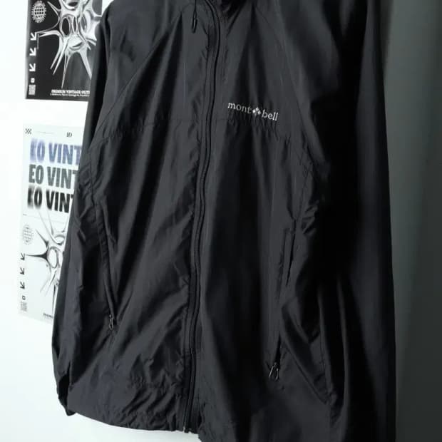 (M) 몽벨 집업 바람막이 점퍼자켓 그레이 올드스쿨 일본판-15C8D