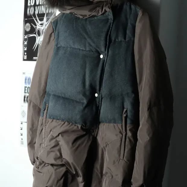 W(S) 시스템 패딩 점퍼자켓 한섬 덕다운 오리털 카키-15D07