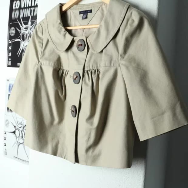 W(S) 타미힐피거 집업 바람막이 점퍼자켓 베이지 크롭-15D0F