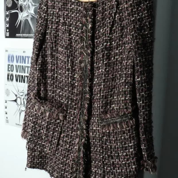 W(S) 마인 집업 바람막이 점퍼자켓 한섬 트위드 핑크 재팬-15D10