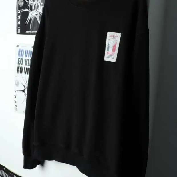 (XL) 밀레 맨투맨 티셔츠 블랙 로고 올드스쿨-15D25
