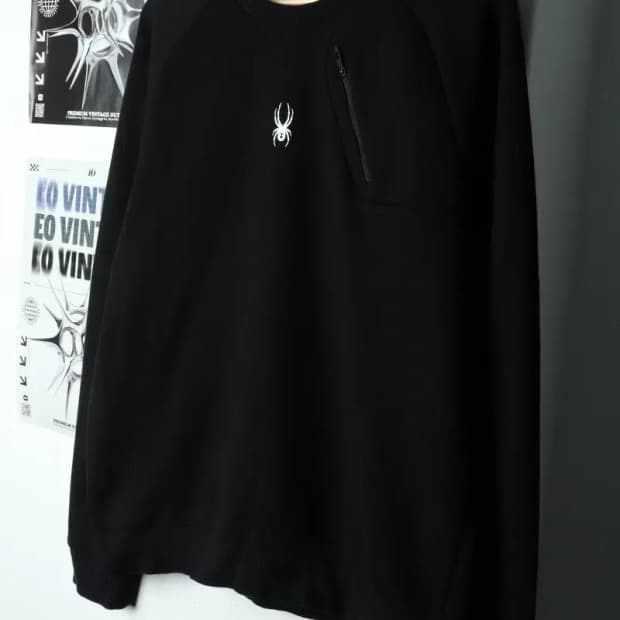 (XL-2XL) 스파이더 맨투맨 티셔츠 나그랑 블랙 올드스쿨-15D26