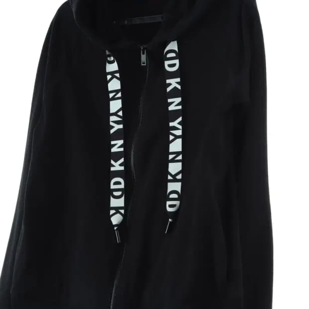 W(S) DKNY 디케이앤와이 도나카란 후드집업 빅로고 블랙-15D75