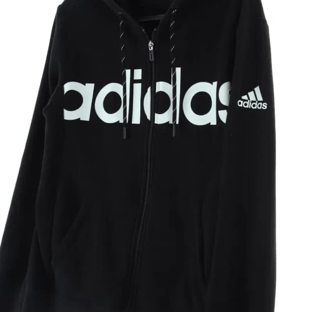 (M) 아디다스 후드집업 빅로고 블랙 올드스쿨 기모-15D76
