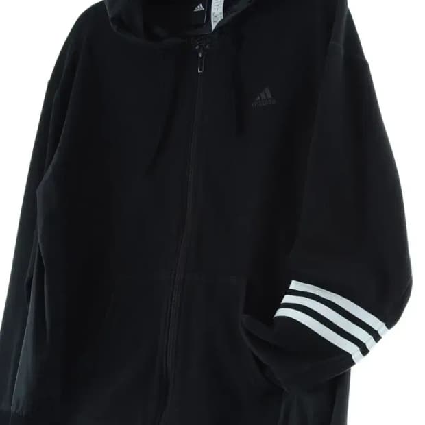 W(M) 아디다스 후드집업 삼선 블랙 소재배색 한정판-15D7E