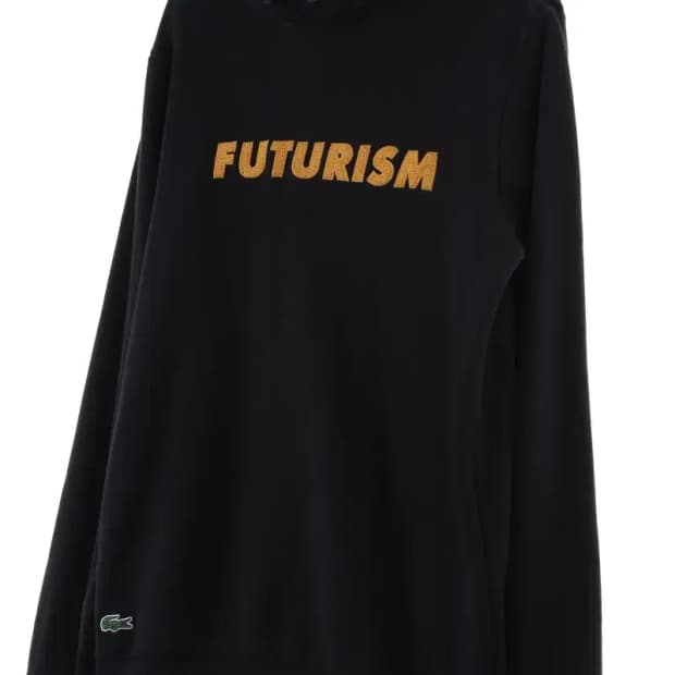 W(M) 라코스테 후드티셔츠 자수 블랙 한정-15D98