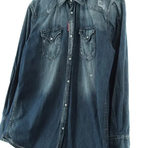 (L) 디스퀘어드 청남방 데님셔츠 워싱 한정 아메카지-15DB6