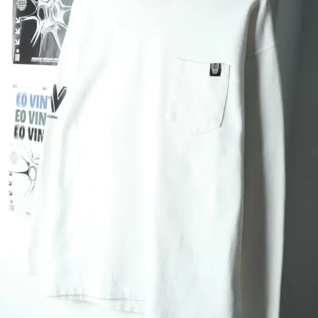 (M-XL) 라이프워크 맨투맨 티셔츠 화이트 포켓 올드스쿨-15E1E