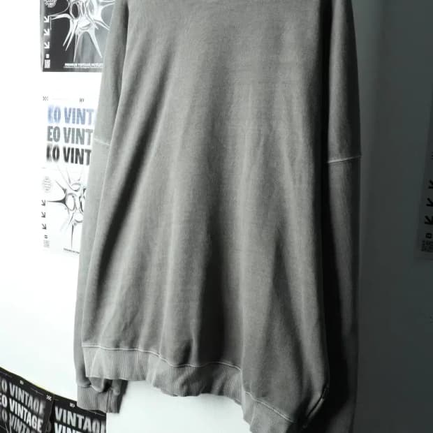 (F) 브랜드빈티지 맨투맨 티셔츠 빅사이즈 피그먼트 그레이-15E26