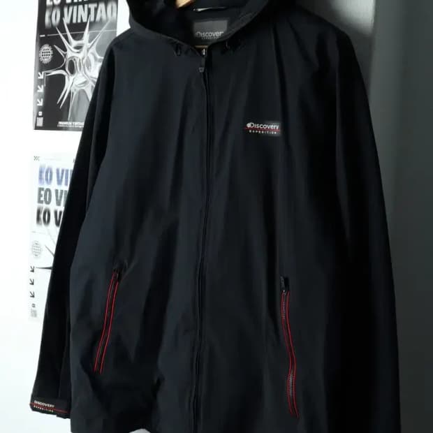 (L-XL) 디스커버리 집업 바람막이 점퍼자켓 블랙 올드스쿨-15E9D