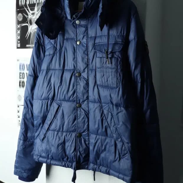 (L-XL) 디젤 패딩 점퍼자켓 블루 포켓 올드스쿨-15EA3