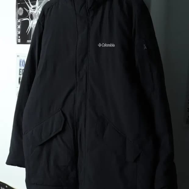 (2XL) 컬럼비아 패딩 점퍼자켓 빅사이즈 네이비 롱-15F36