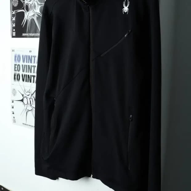 (XL-2XL) 스파이더 집업져지 트랙탑 블랙 올드스쿨-15F3D