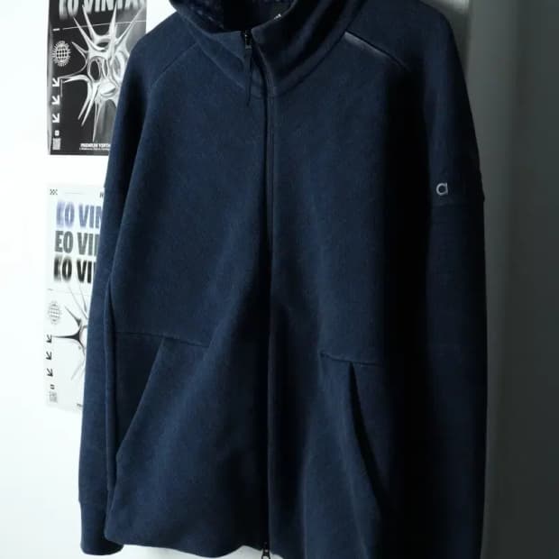 (L) 아디다스 후드집업 네이비 폴리 올드스쿨-15F44