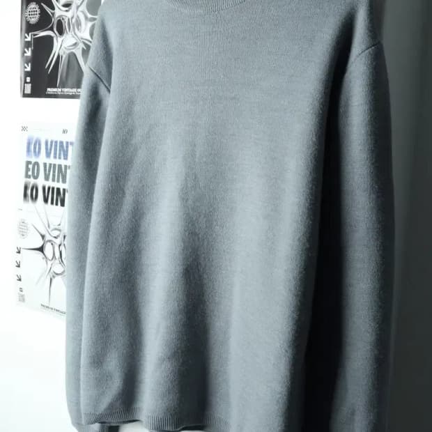 (L-XL) 엘무드 니트 연블루 울 모크넥 반목-15FD2