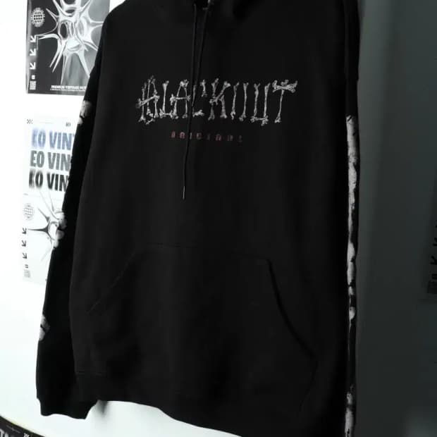 (M-XL) 블랙아웃 후드티셔츠 본 스컬 올드스쿨 매물 희귀-15FD5