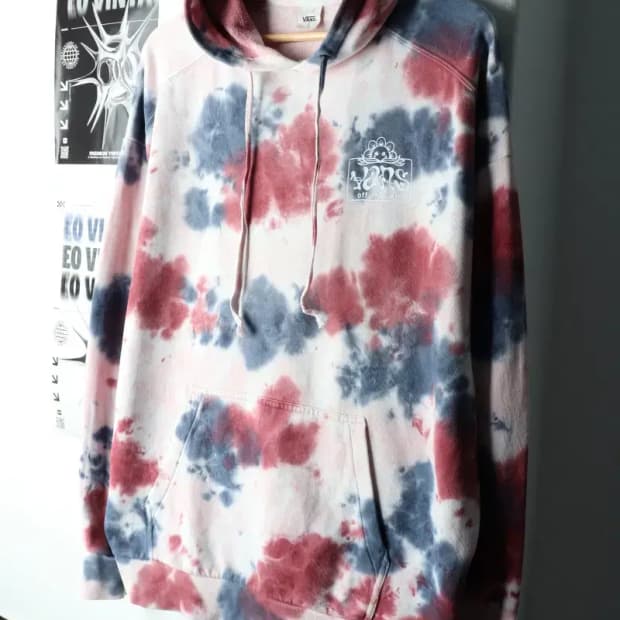 (M-L) 반스 후드티셔츠 타이다이 한정판 보드 스트릿-15FE9