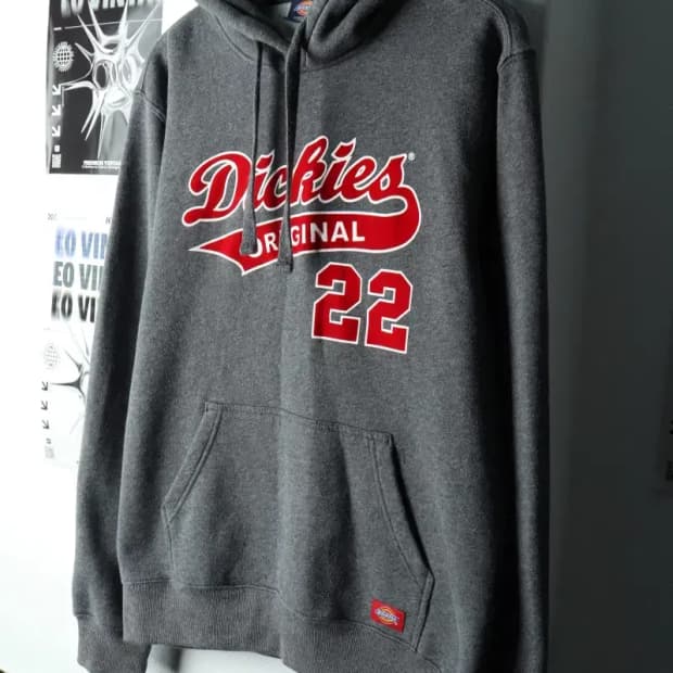 (L-XL) 디키즈 후드티셔츠 빅로고 그레이 기모-15FED