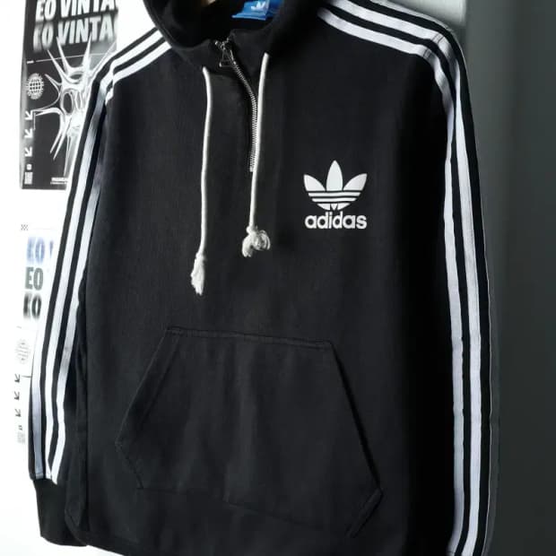 W(XL) 아디다스 후드티셔츠 오리지널 불꽃 반집업 한정판-15FF7