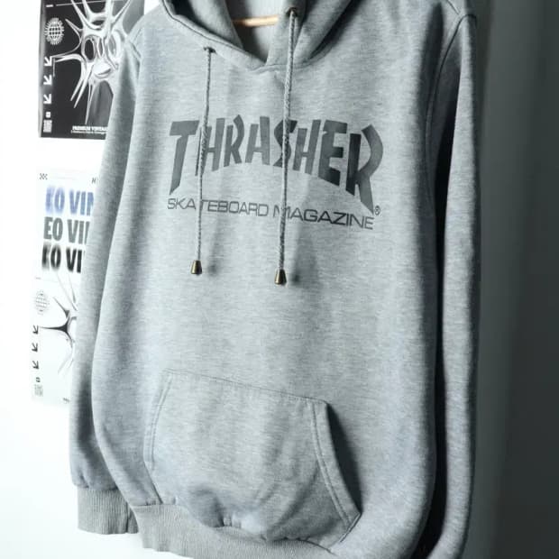 (XL) 트레셔 후드티셔츠 작은오염 빅로고 올드스쿨 기모-15F56