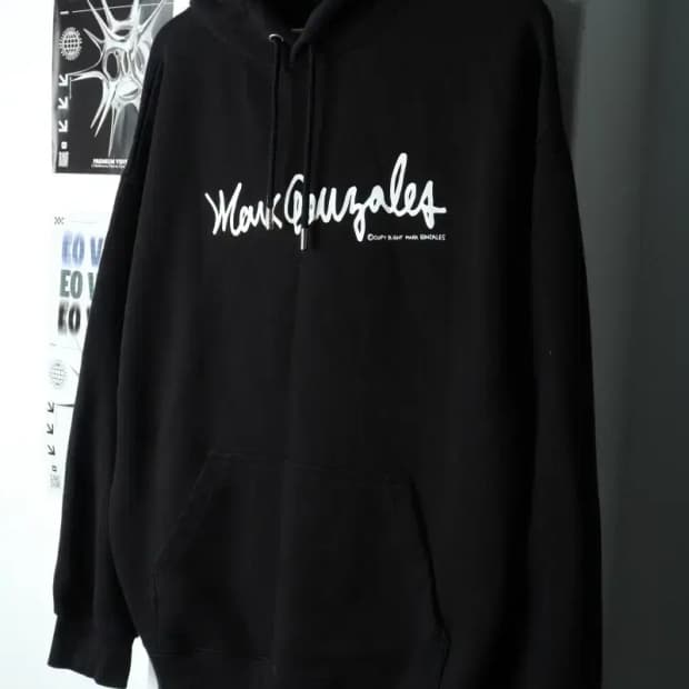 (L-XL) 마크곤잘레스 후드티셔츠 레터링 블랙 올드스쿨-15F5C