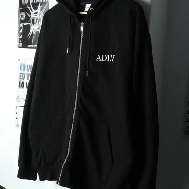 (L-XL) 아크메드라비 후드집업 레터링 헤비 블랙-15F65