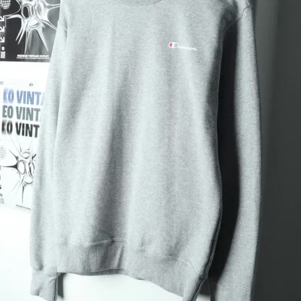 (S-M) 챔피온 맨투맨 티셔츠 그레이 기모 기본-15F7F