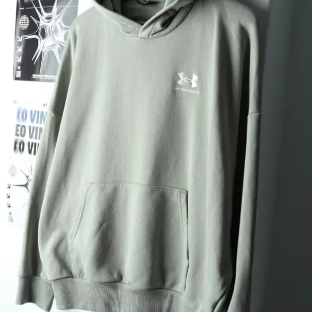 (L-XL) 언더아머 후드티셔츠 그린 올드스쿨-16047