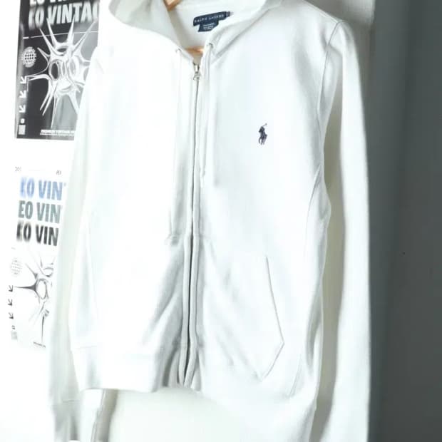 W(L) 폴로 랄프로렌 후드집업 화이트 포니 희귀 매물-1604F