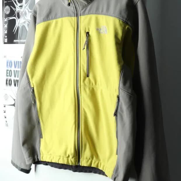 (M-L) 노스페이스 집업 바람막이 점퍼자켓 나그랑 노랑 기모-16055