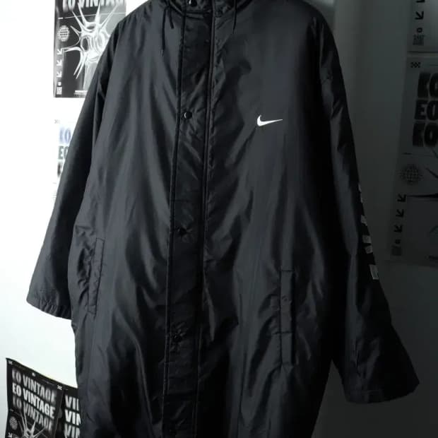(XL) 나이키 패딩 점퍼자켓 00년대 양털 돕바 빅로고-1605D