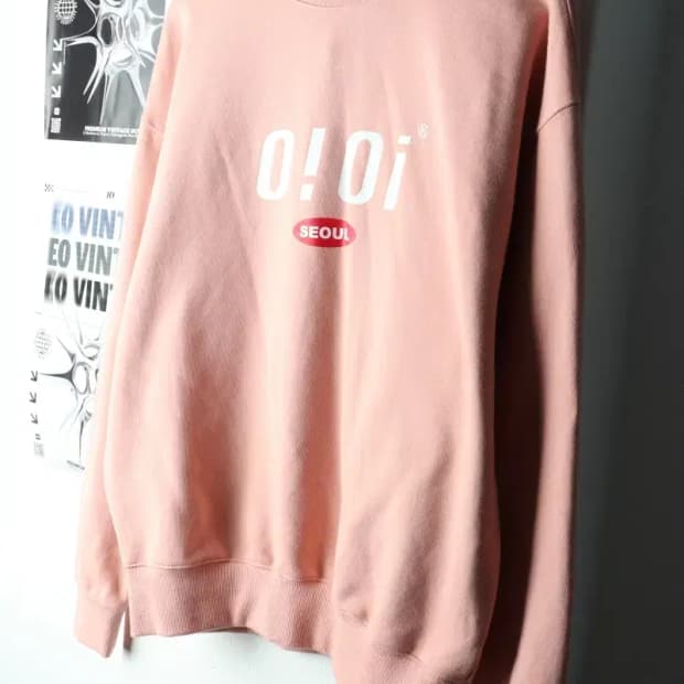 W(M) 오아이오아이 맨투맨 티셔츠 연핑크 올드스쿨-16022