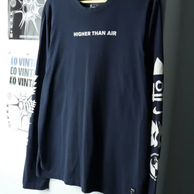 (2XL) 나이키 긴팔티셔츠 빅사이즈 네이비 올드스쿨-16027