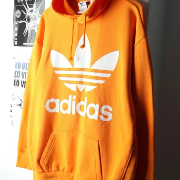 (XL) 아디다스 후드티셔츠 불꽃 주황 올드스쿨-1602F