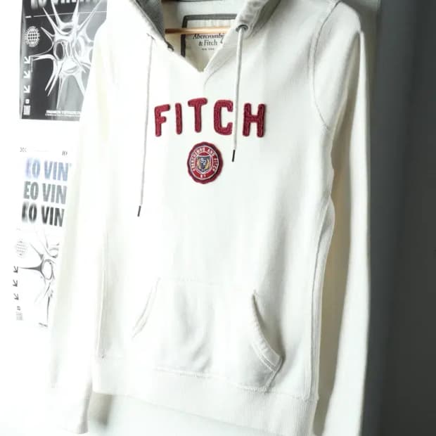 W(M) 아베크롬비 후드티셔츠 대장 화이트 기모 Y2K-16030