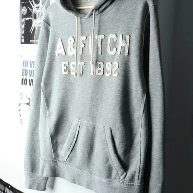 (L-XL) 아베크롬비 후드티셔츠 대장급 그레이 기모 Y2K-16031