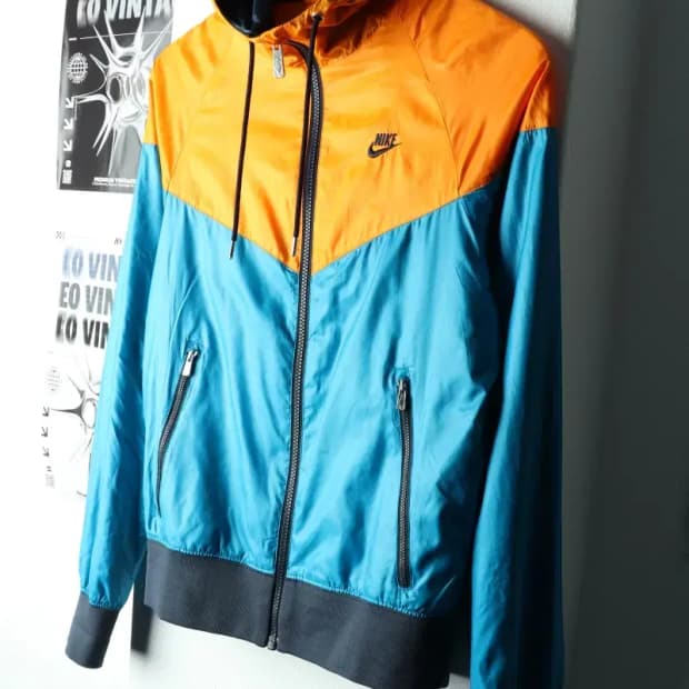 (XS) 나이키 집업 바람막이 점퍼자켓 윈드러너 블루-16038