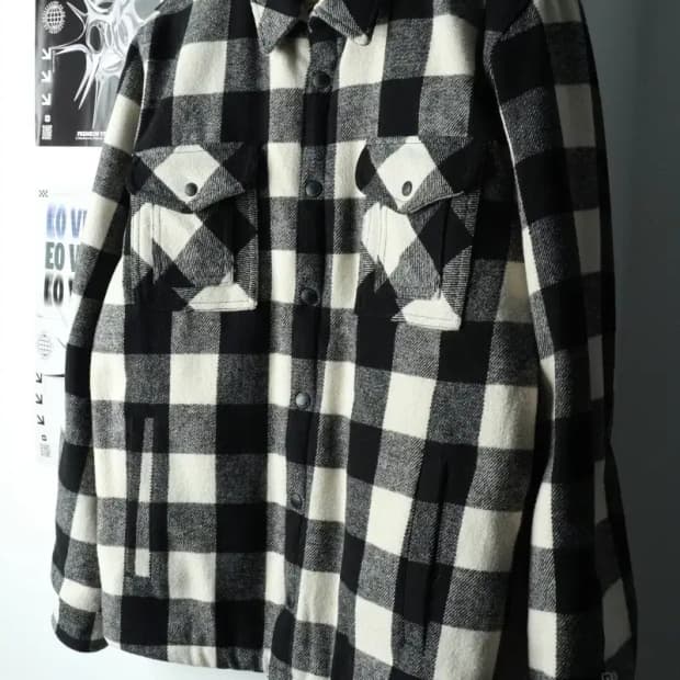 (M) 뉴에라 집업 바람막이 점퍼자켓 체크 플란넬 누빔-160E4