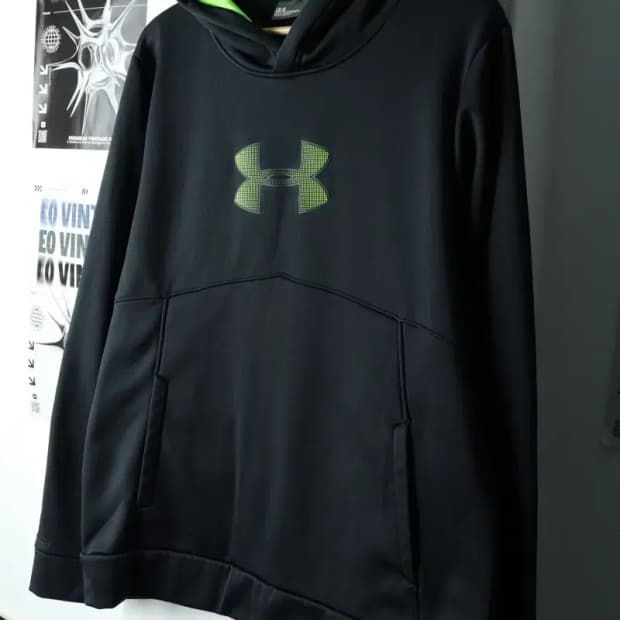 (L-XL) 언더아머 맨투맨 티셔츠 기능성 차콜 기모-160E8