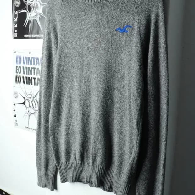 W(M-L) 홀리스터 니트 Y2K 대장 나그랑 그레이 루즈핏-1616D