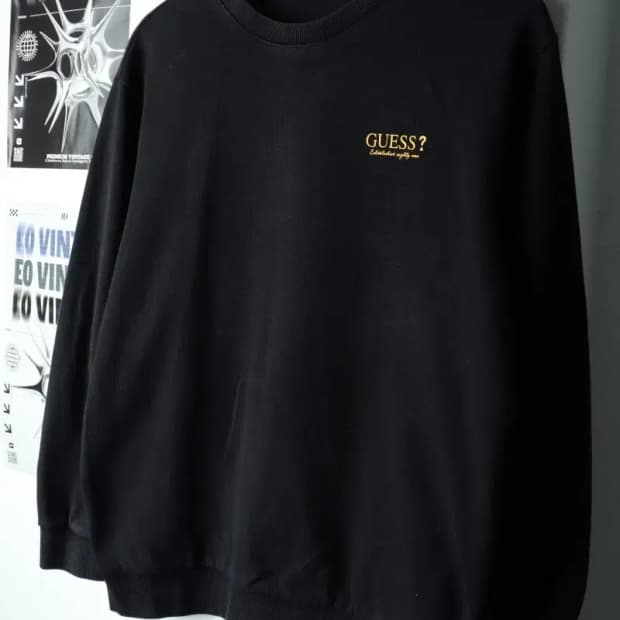 (S) 게스 맨투맨 티셔츠 블랙 올드스쿨-16178