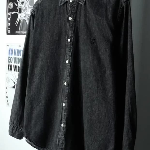 (S-M) 라퍼지스토어 셔츠 남방 워싱 데님 흑청-1617C