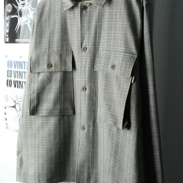 (M-L) 라퍼지스토어 집업 바람막이 점퍼자켓 체크 그레이-16191