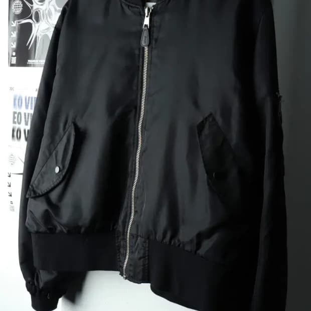 (M-L) 제멋 집업 바람막이 점퍼자켓 항공 마원 블랙 Ma1-16192