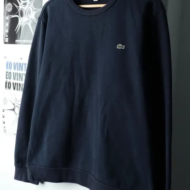 (XL) 라코스테 맨투맨 티셔츠 사용감 네이비 올드스쿨-161D0