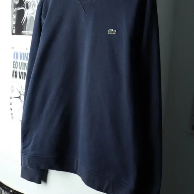 (XL-2XL) 라코스테 맨투맨 티셔츠 빅사이즈 네이비 기모-161DA