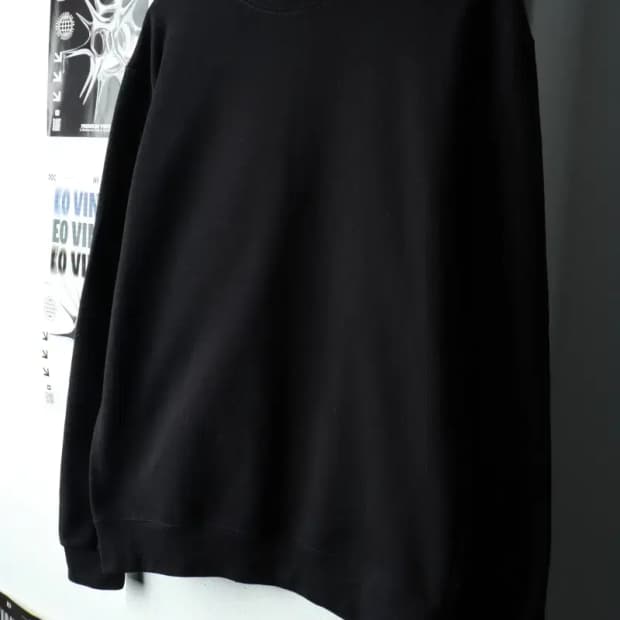 (XL) 챔피온 맨투맨 티셔츠 블랙 기모 올드스쿨-161A5