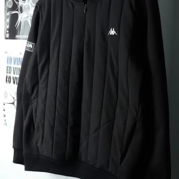 (XL) 카파 집업 바람막이 점퍼자켓 패디드 누빔 기모 블랙-161FE