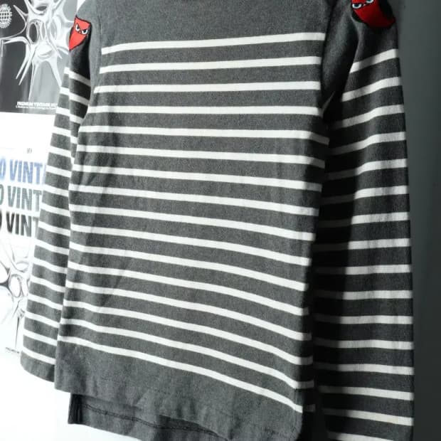 W(S) 럭키슈에뜨 긴팔티셔츠 스트라이프 그레이-16204