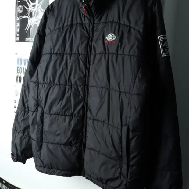 (M-L) 디키즈 패딩 점퍼자켓 경량 블랙 올드스쿨-1620C